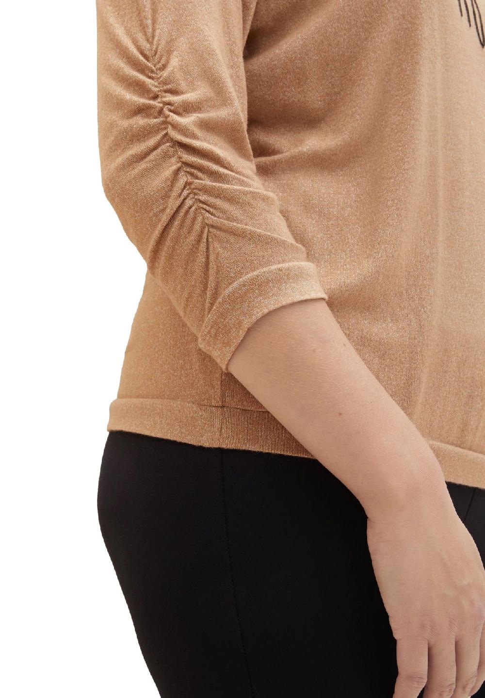 TOM TAILOR plus Shirt 3/4-Arm Melange Raffung für Damen Sonderangebot