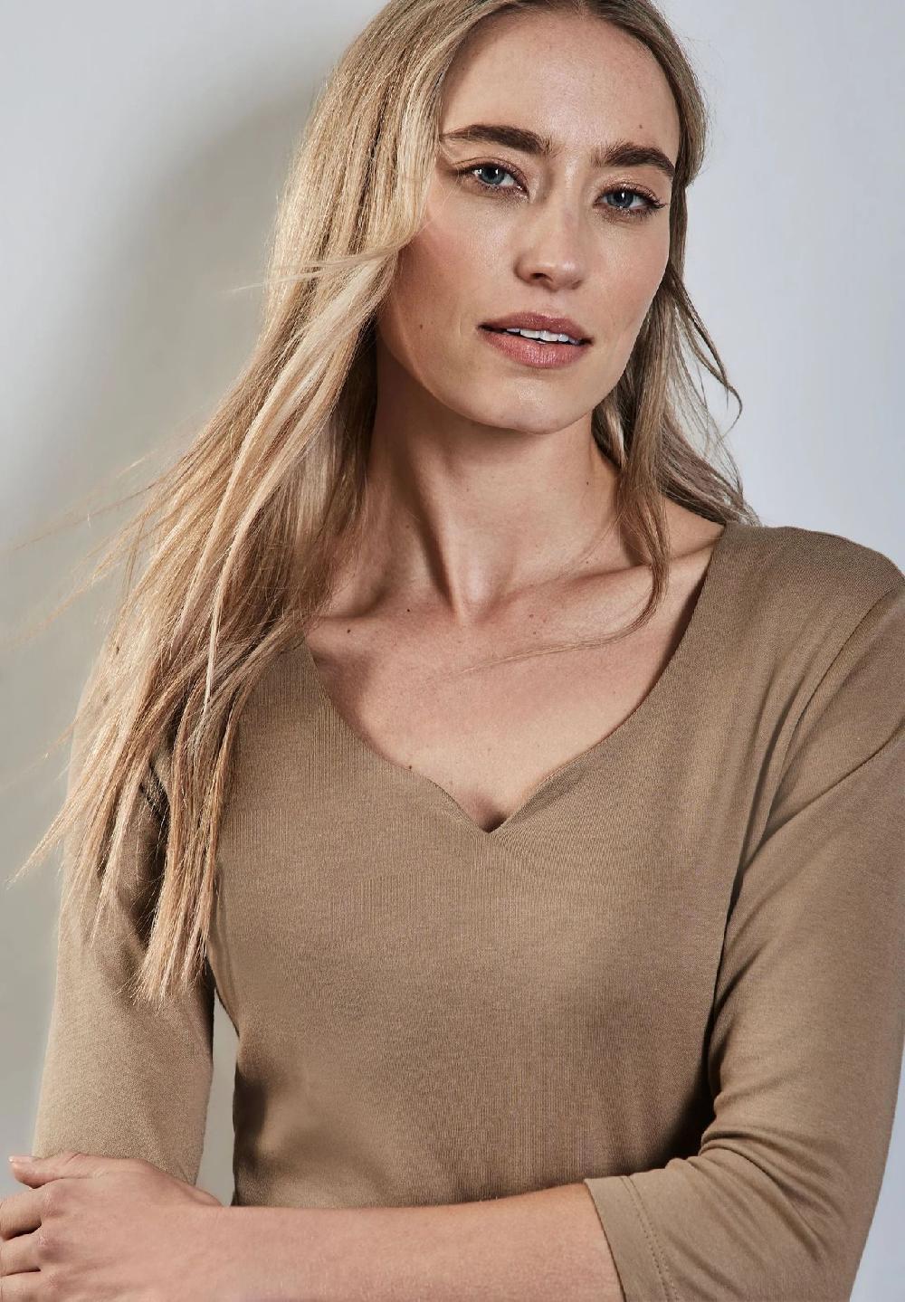 Street One T-Shirt 3/4-Arm Herzausschnitt für Damen Fabrik Onlineshop