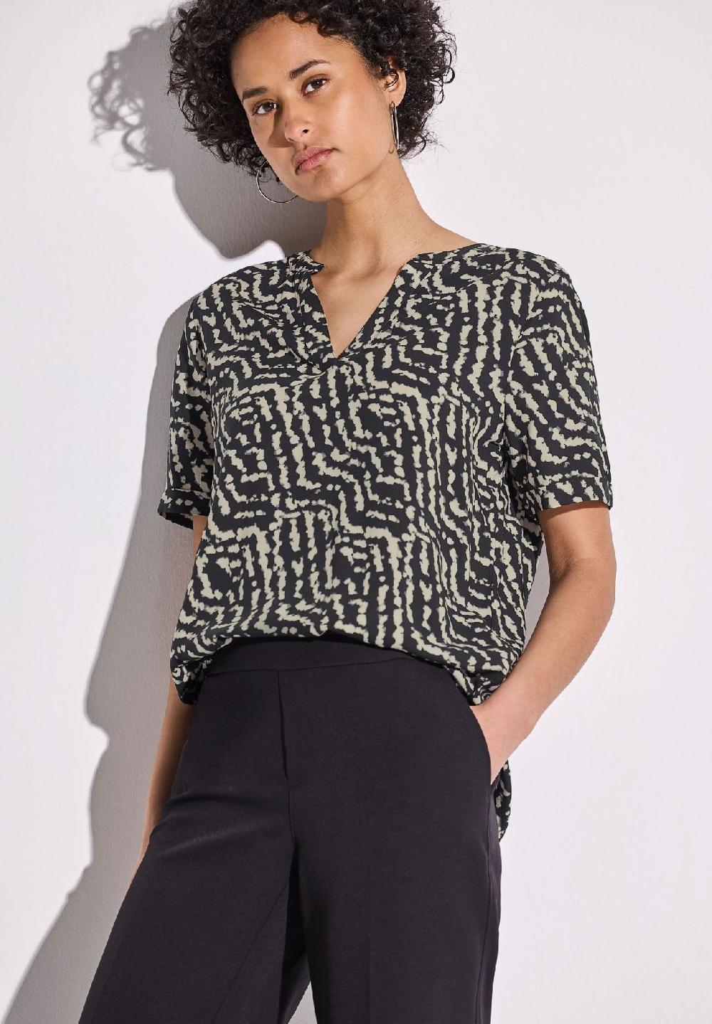 Street One Shirtbluse Split-Neck für Damen Muttertagsangebot