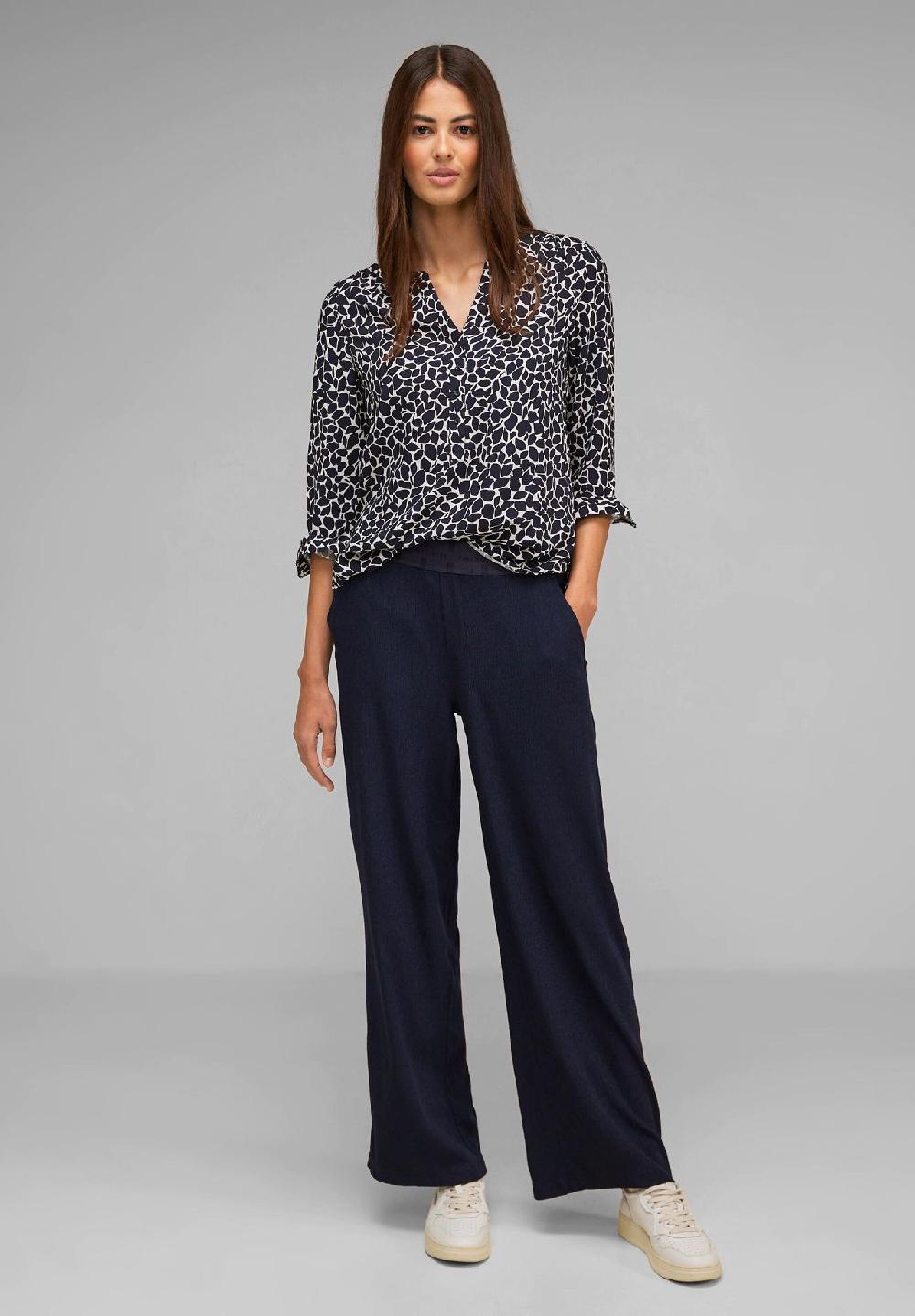 Street One Shirtbluse Split-Neck Langarm für Damen 50% Rabatt mit kostenlosem Versand