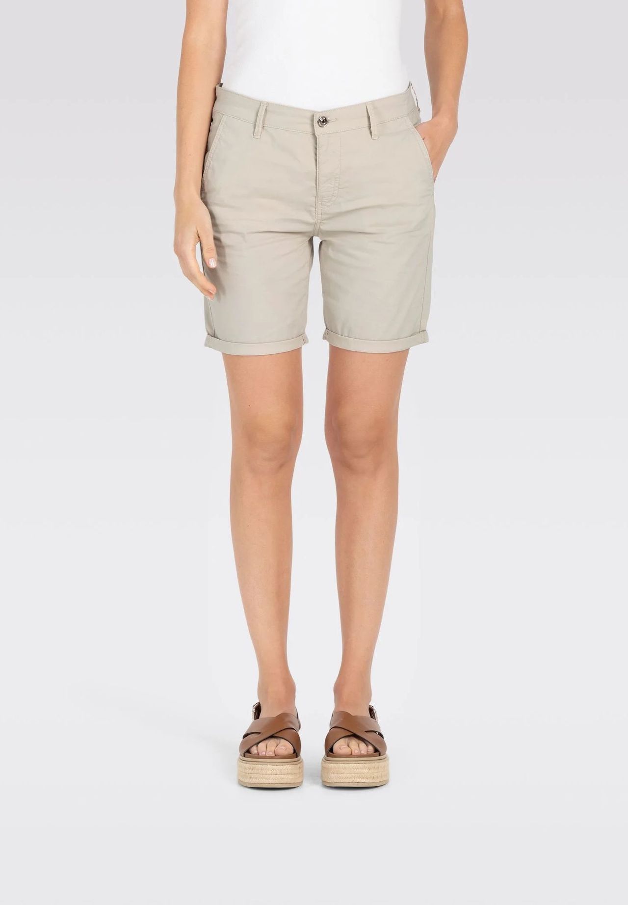 MAC Chino-Shorts Saumumschlag Paspeltaschen für Damen Meist gekauft