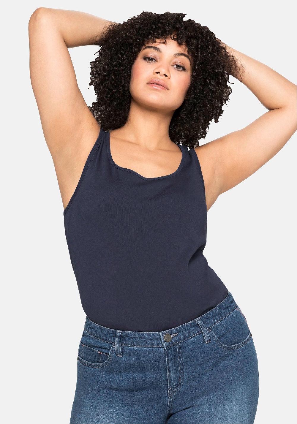 sheego Tanktop aus reiner Baumwolle Top Angebot