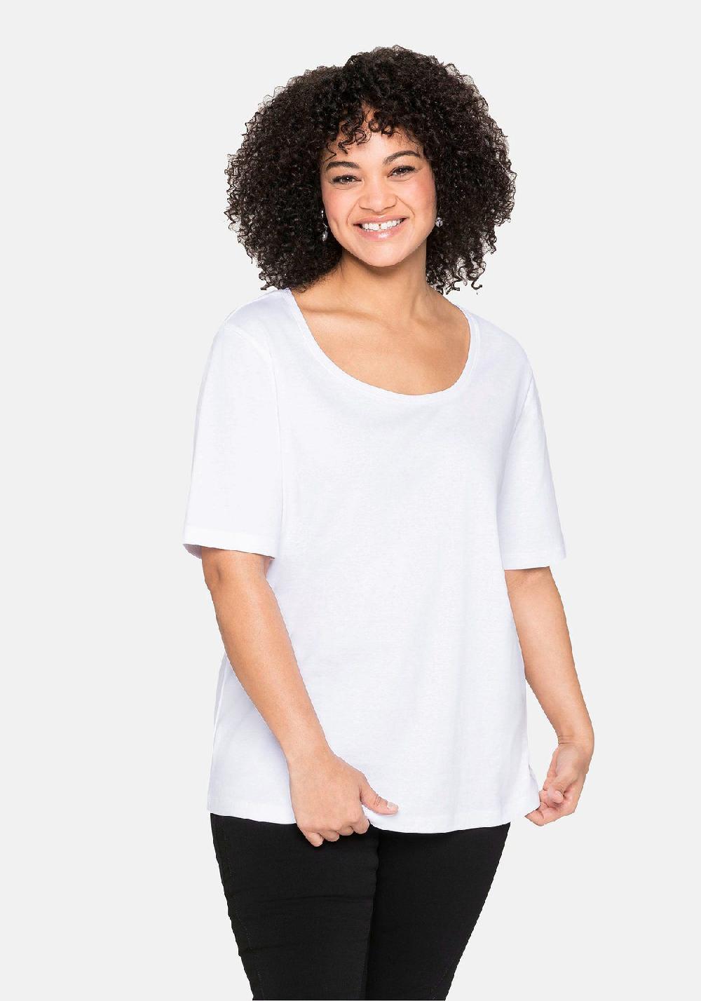 sheego T-Shirt aus reiner Baumwolle Online Outlet