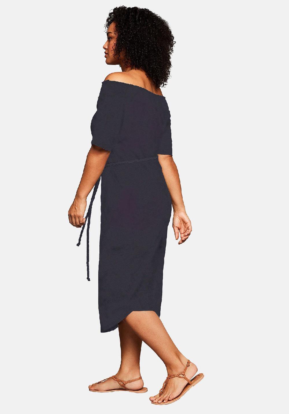 sheego Strandkleid mit Bindeband und Carmenausschnitt Blitzangebot