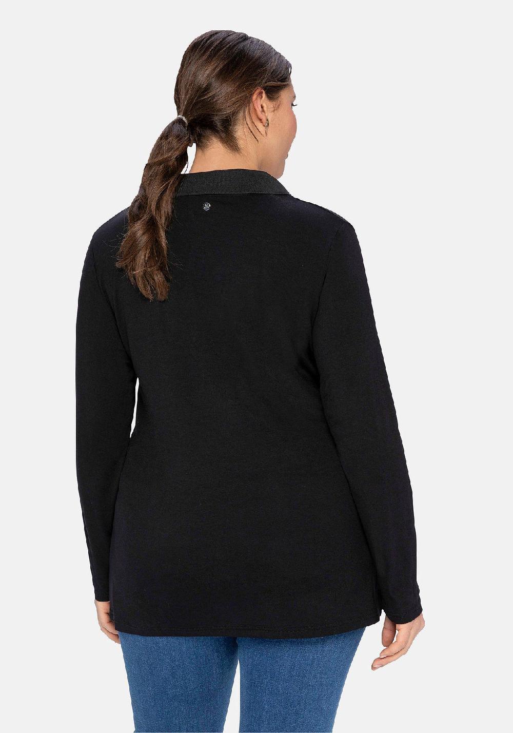 sheego Poloshirt mit offenem Polokragen Große Rabatte