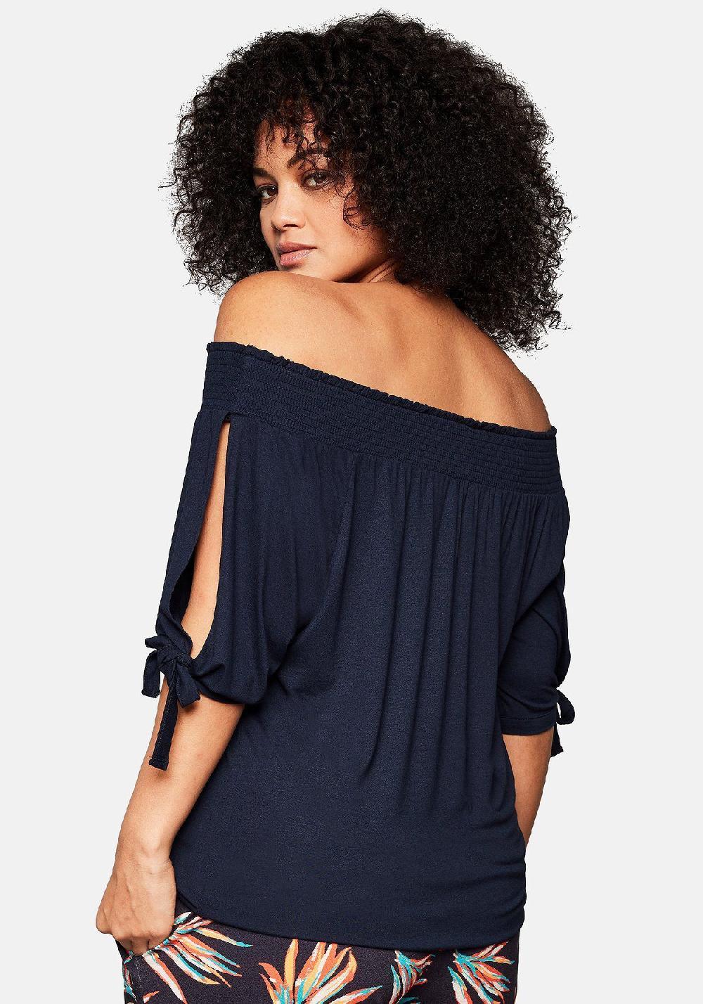 sheego Carmenshirt mit Smokeinsatz Neuheiten
