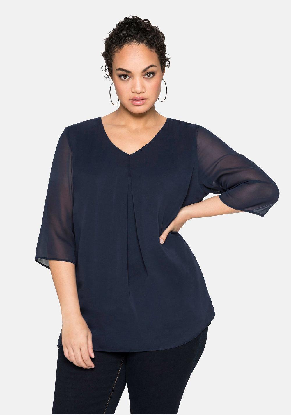 sheego Tunika im Lagenlook mit Chiffon Tägliche Deals