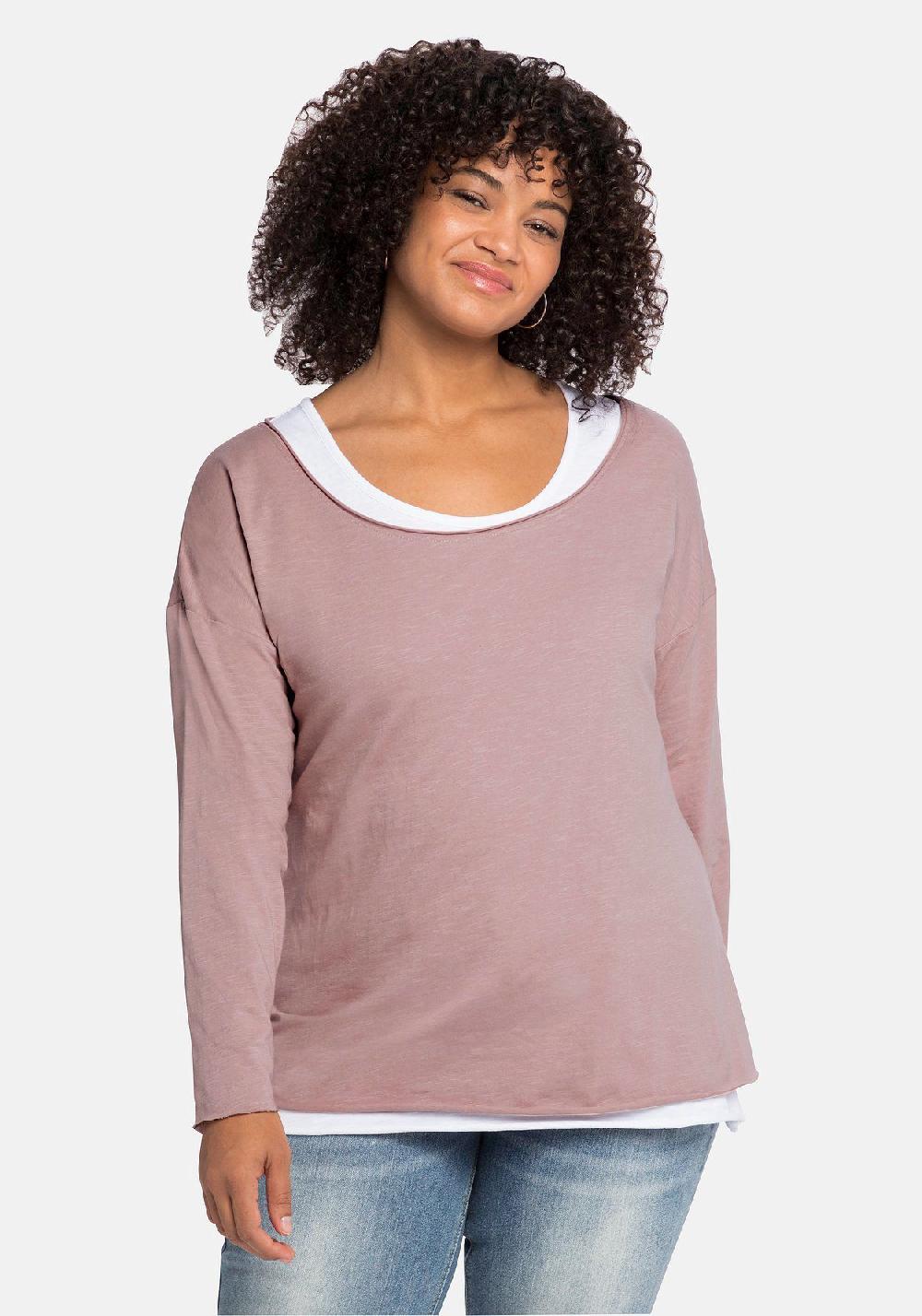 sheego by JoeBrowns Langarmshirt mit kontrastfarbenem Tanktop Bis zu 60% Rabatt