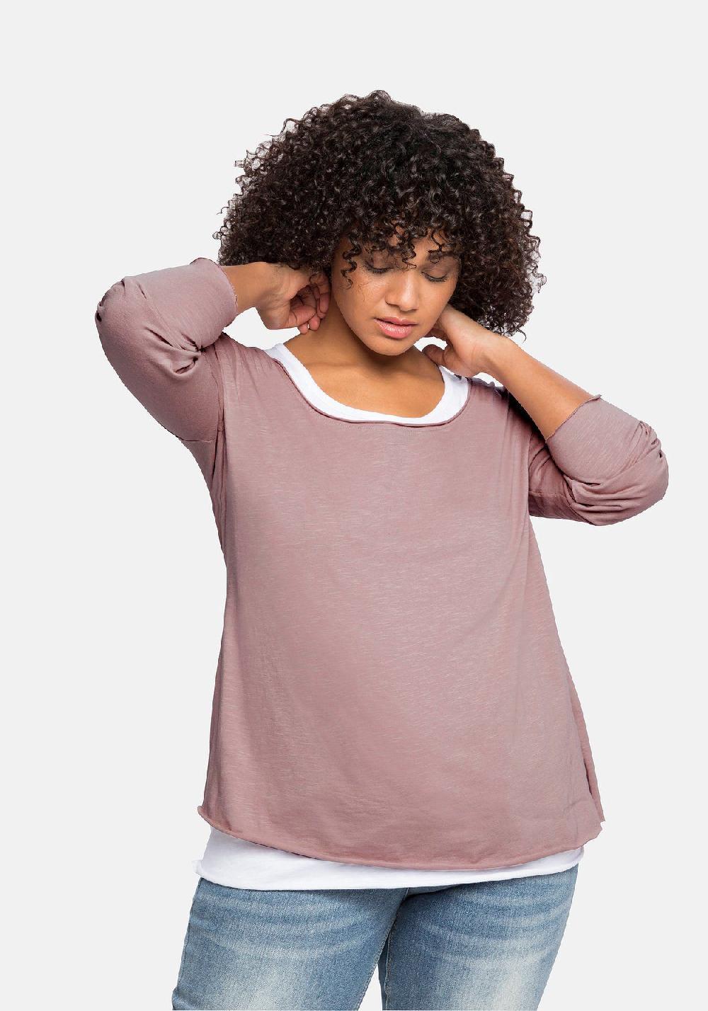 sheego by JoeBrowns Langarmshirt mit kontrastfarbenem Tanktop Bis zu 60% Rabatt