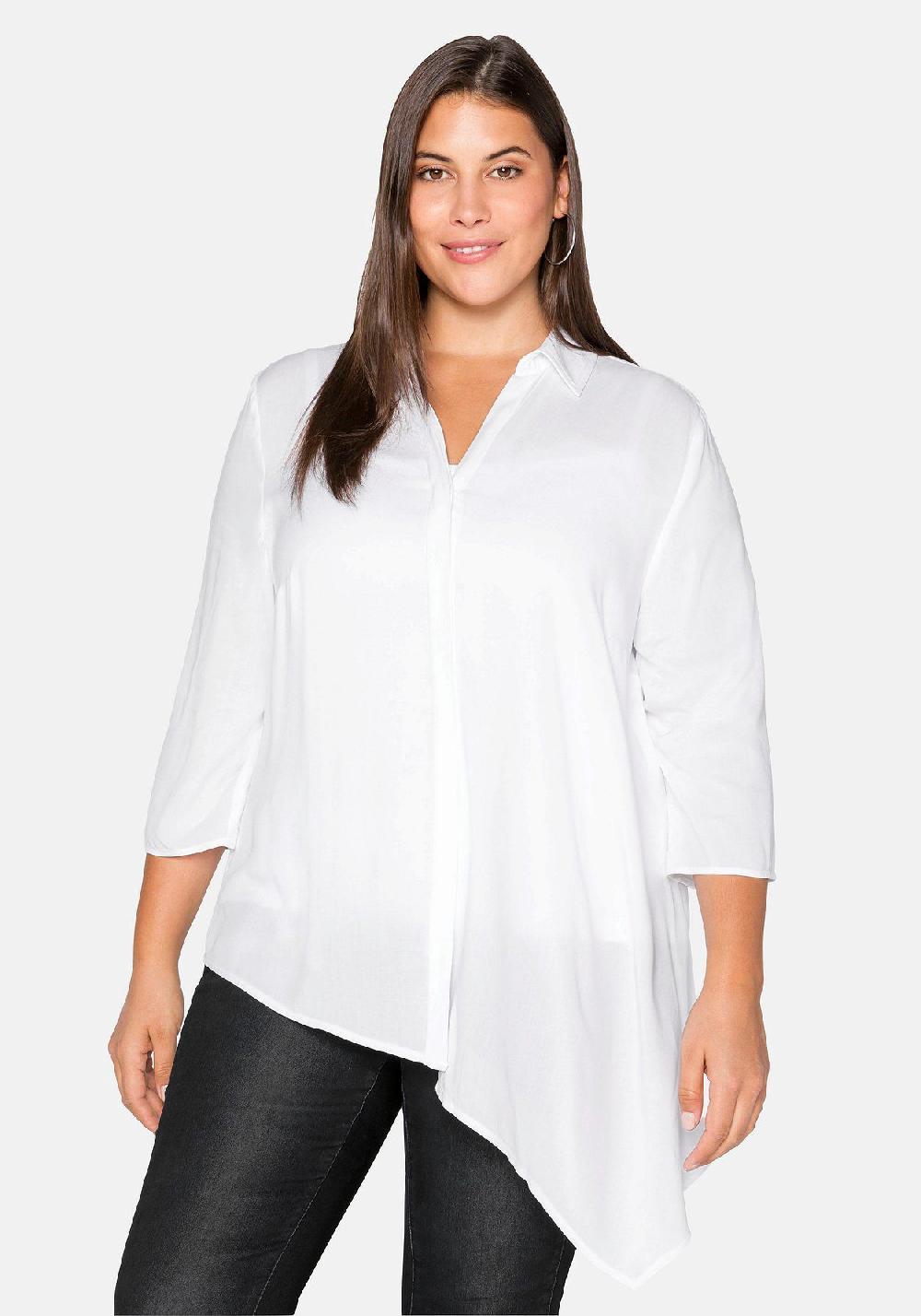 sheego Bluse mit asymmetrischem Saum in Zipfelform Clearance-Verkauf