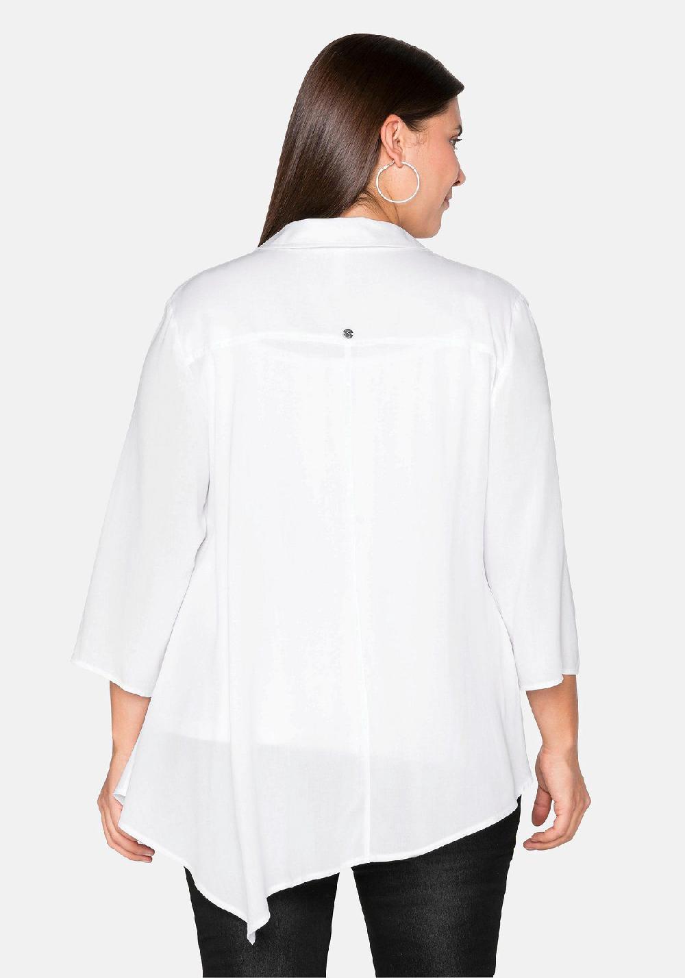 sheego Bluse mit asymmetrischem Saum in Zipfelform Clearance-Verkauf