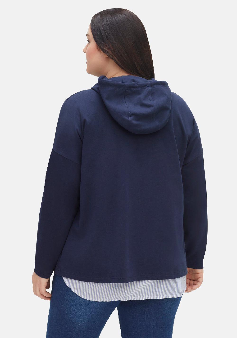 sheego Kapuzensweatshirt mit Frontdruck in A-Linie Online