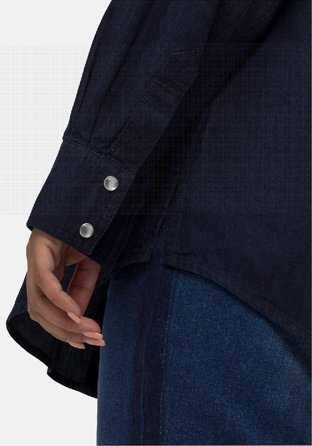 sheego Jeansbluse mit Knopfleiste und Brusttaschen Auslauf
