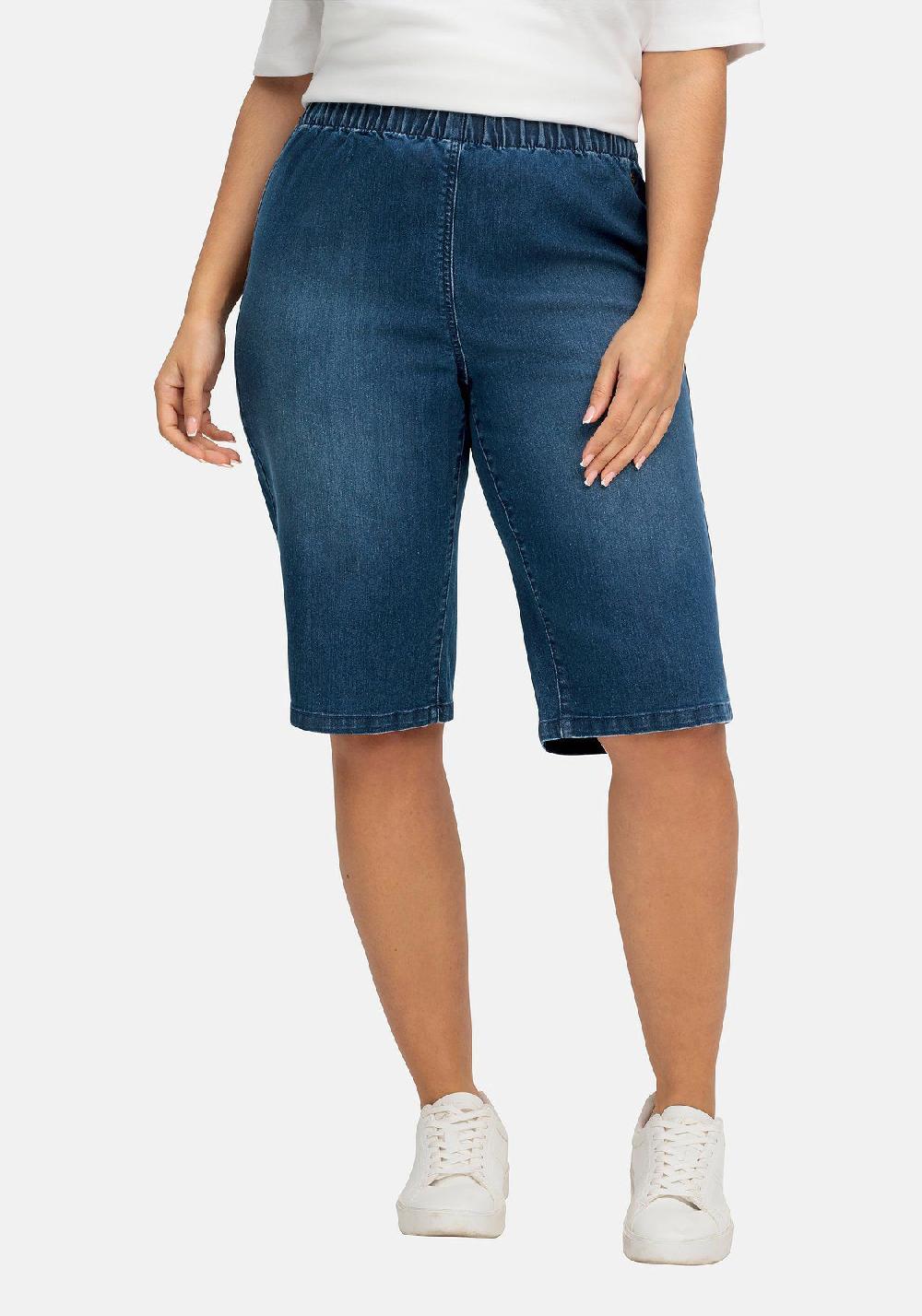 sheego Jeans-Bermudas mit Gummibund im Doppelpack Verkauf