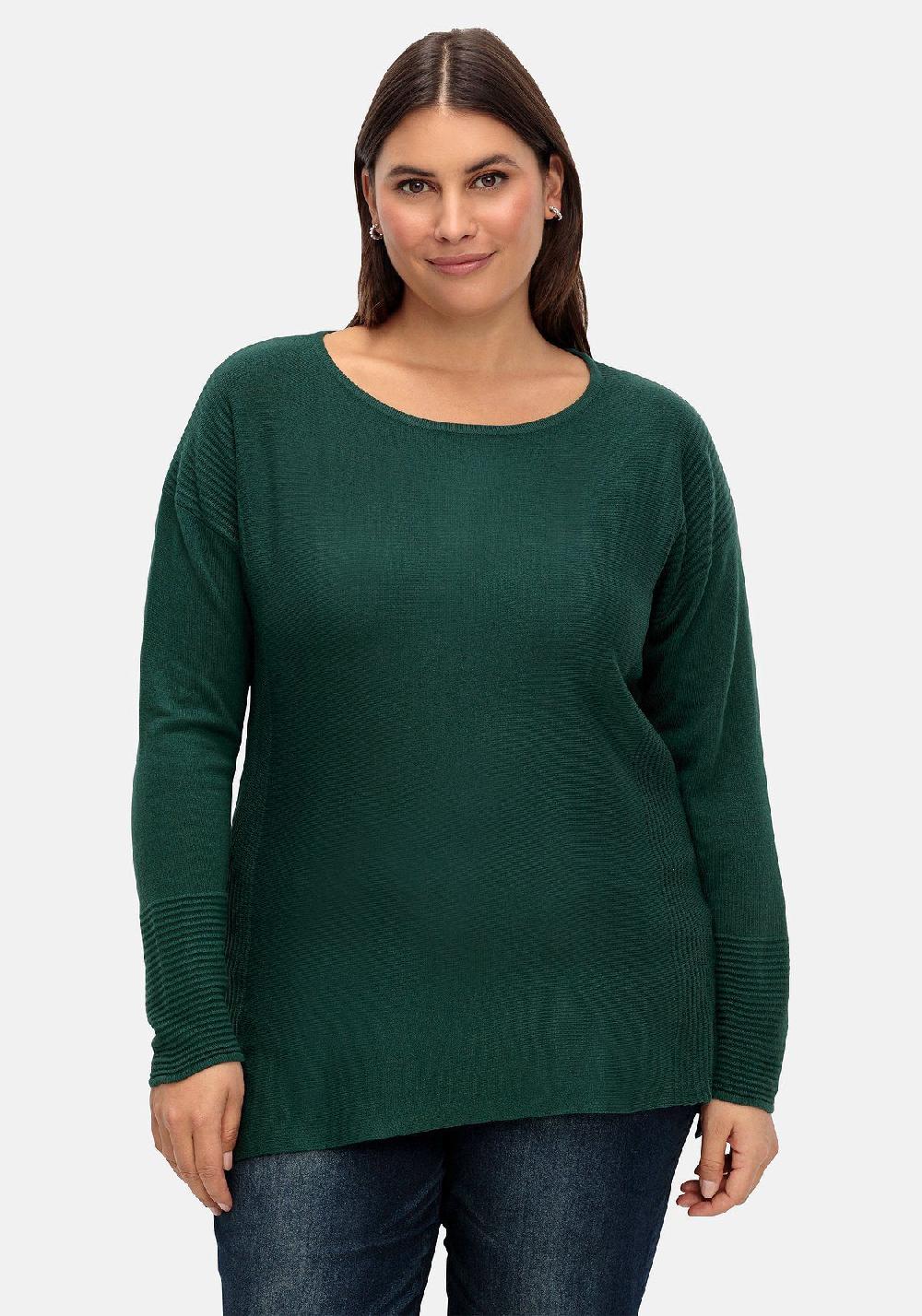 sheego Pullover mit Rundhalsausschnitt und Ripp-Details Meist gekauft