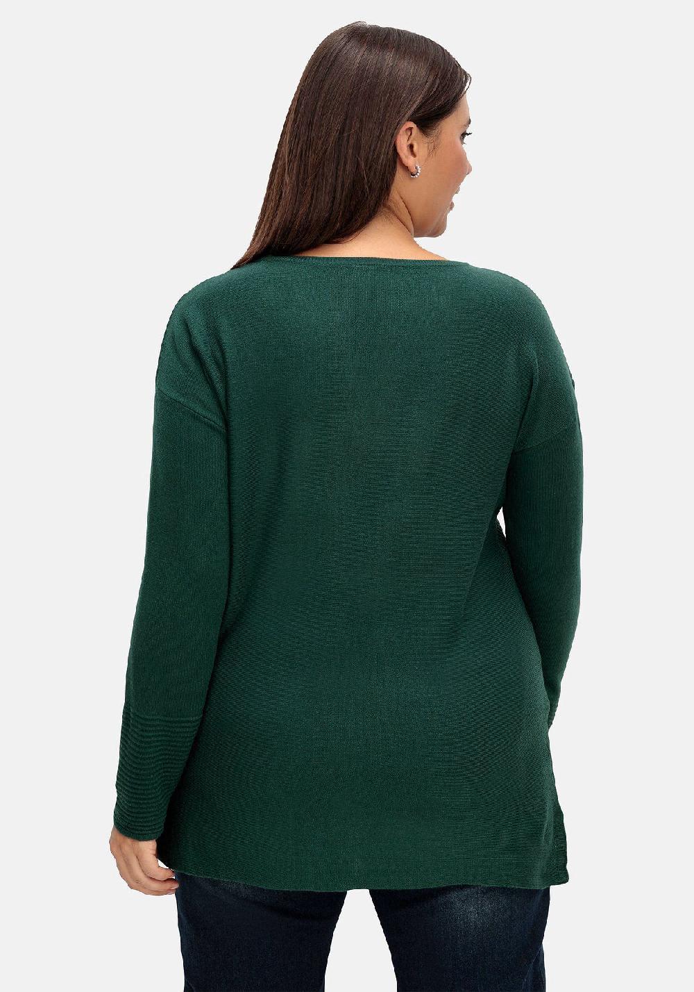 sheego Pullover mit Rundhalsausschnitt und Ripp-Details Meist gekauft