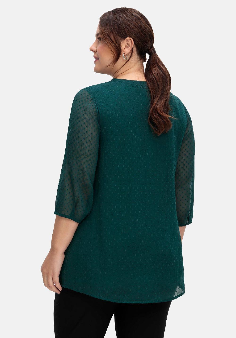sheego Tunika mit Chiffon-Ärmeln und eingewebtem Muster Blitzverkäufe