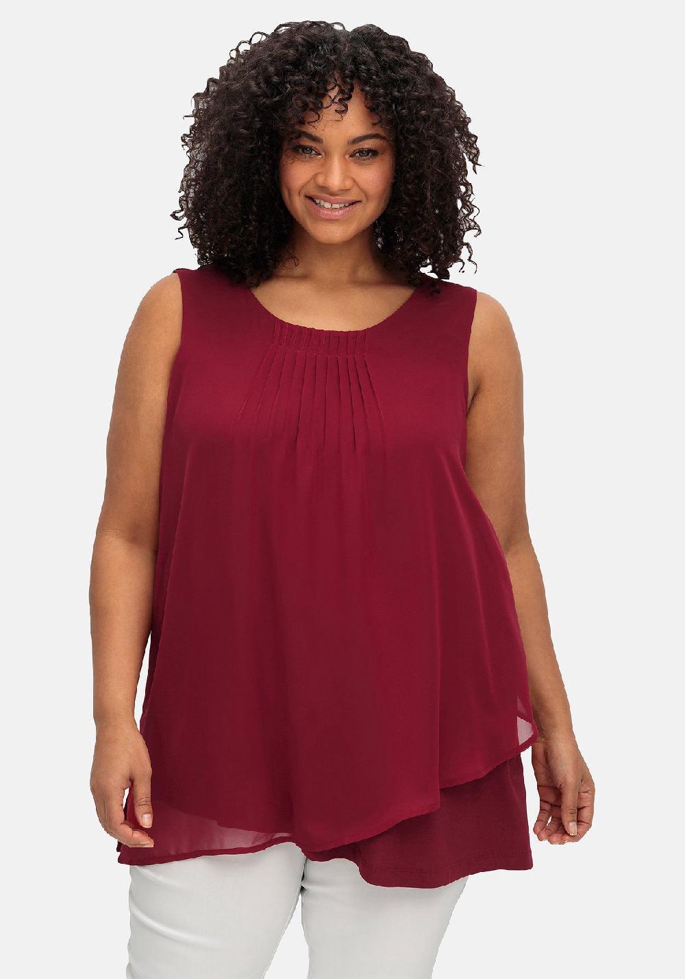 sheego Top mit Chiffon und blickdichtem Jersey Limitierter Zeitrabatt
