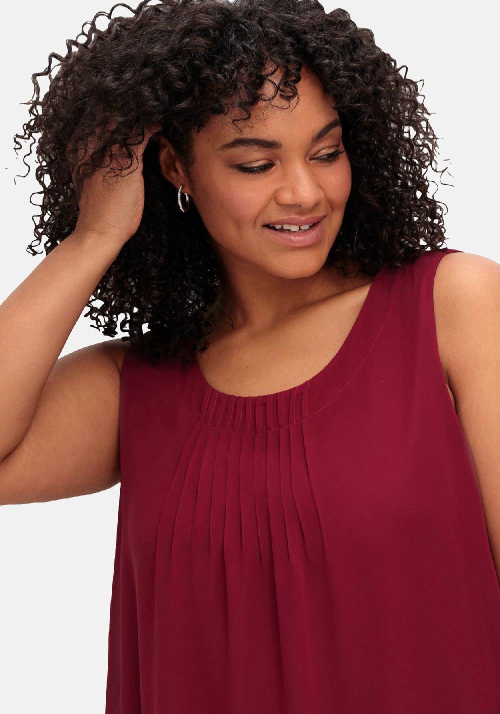 sheego Top mit Chiffon und blickdichtem Jersey Limitierter Zeitrabatt