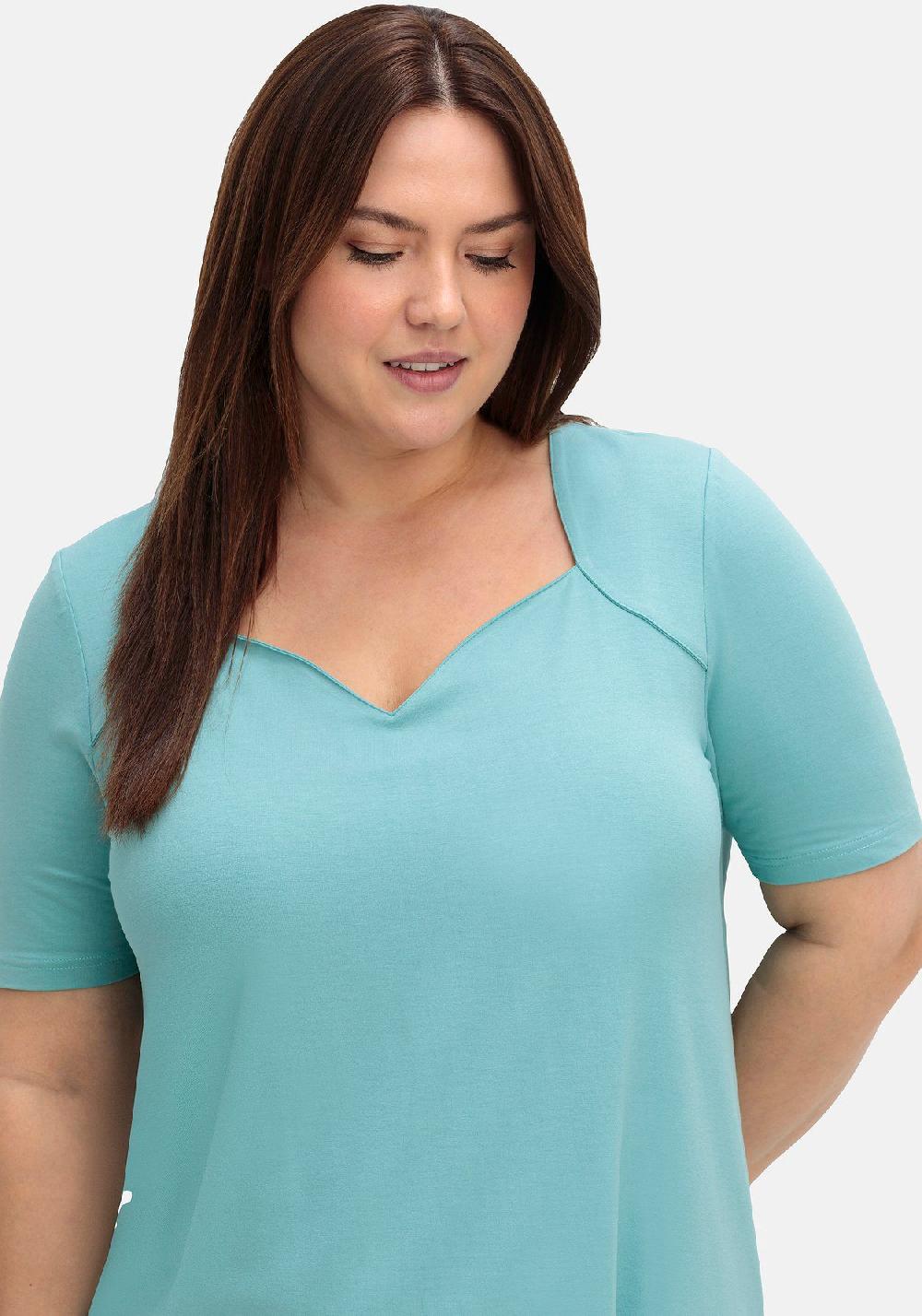 sheego T-Shirt mit herzförmigem Ausschnitt Fabrik Onlineshop