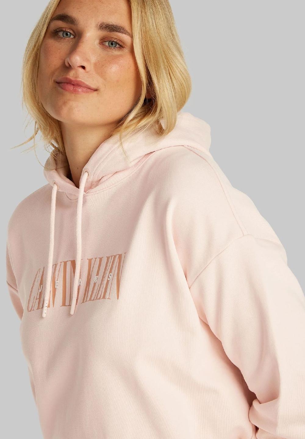 Calvin Klein Jeans Hoodie Rippbündchen Baumwolle für Damen Günstig kaufen