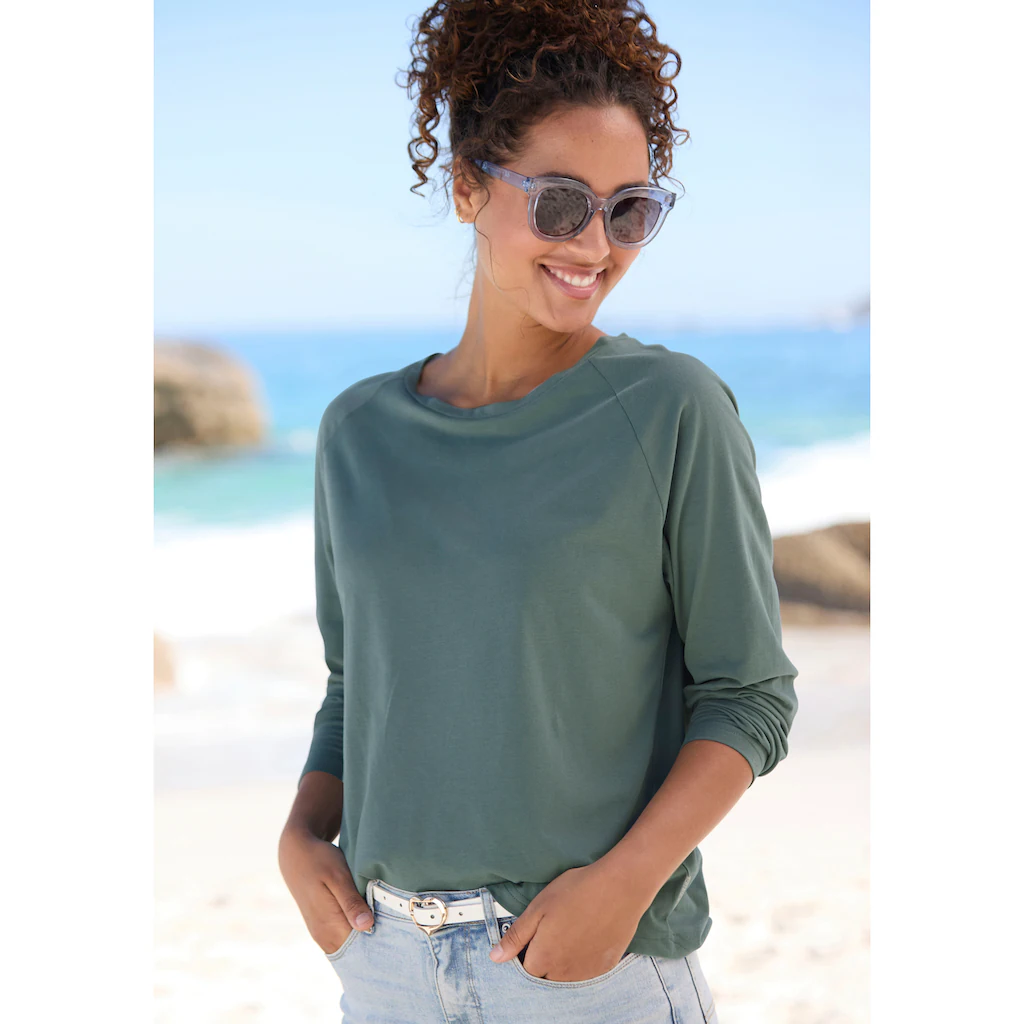 Elbsand Longsleeve »Tinna« mit Logodruck hinten Langarmshirt aus Baumwoll-Mix sportlich-casual Saisonale Angebote