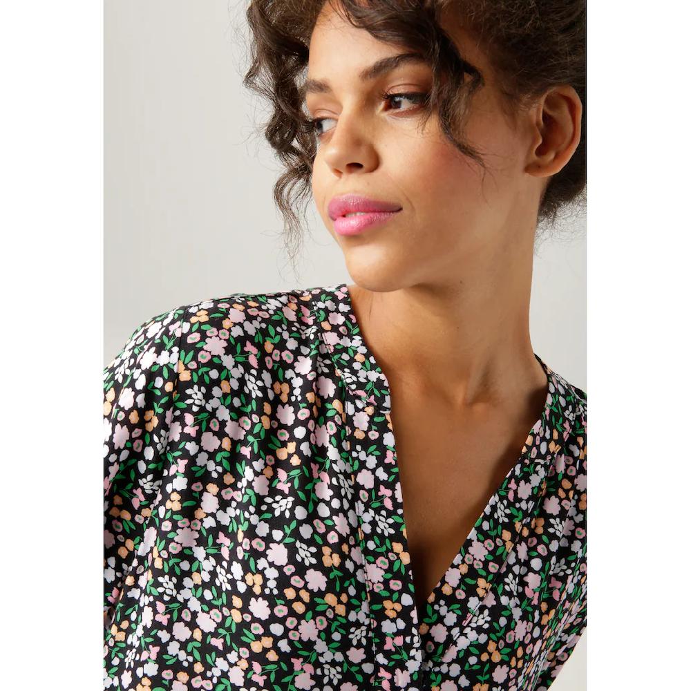 Aniston CASUAL Sommerkleid mit buntem Minimal-Blumendruck Räumungsverkauf