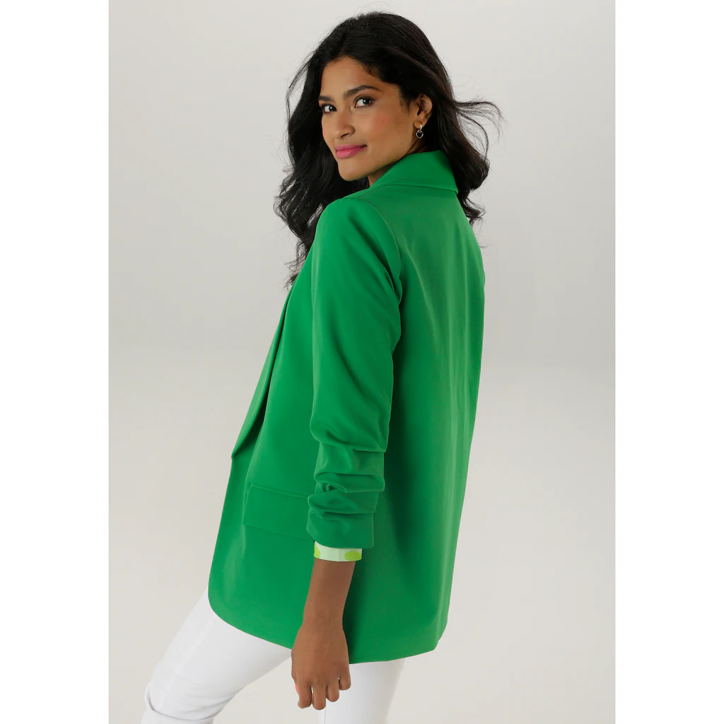Aniston SELECTED Longblazer mit modischem Reverskragen und gerafften Ärmeln - NEUE KOLLEKTION Wochenangebot
