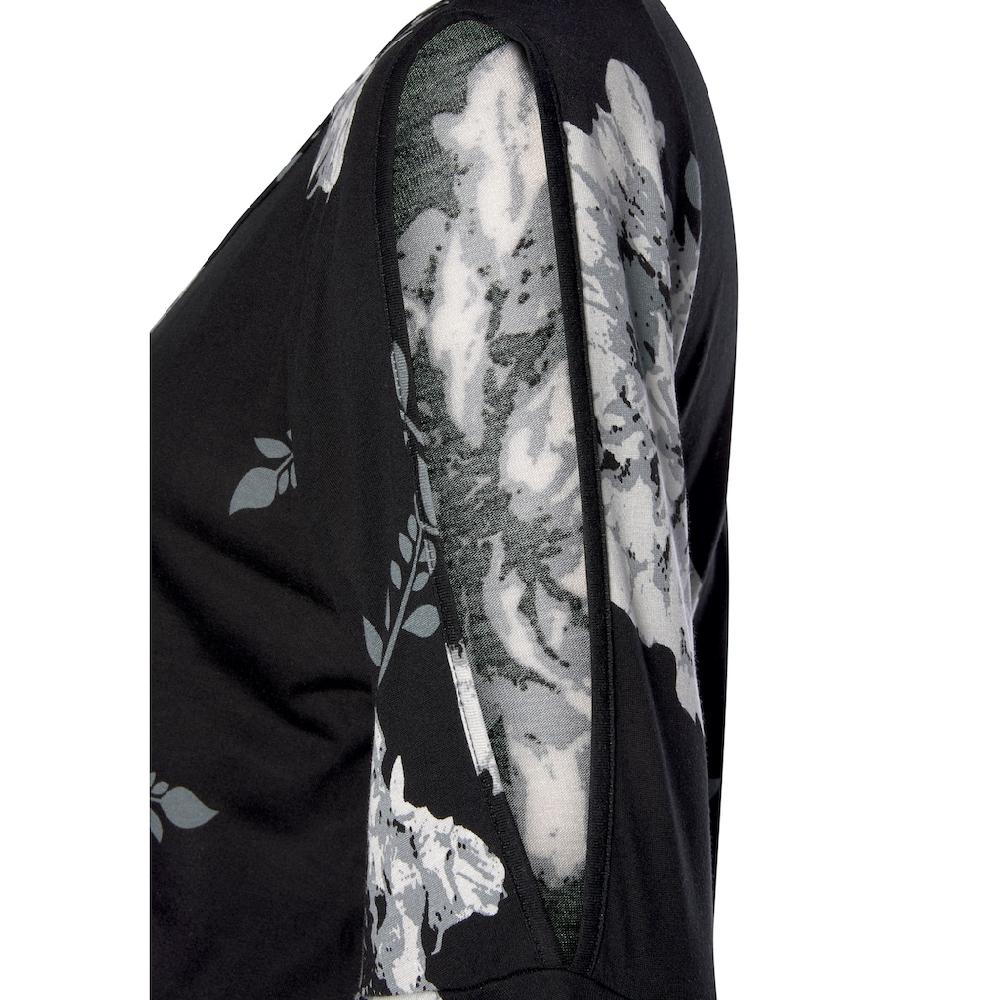 LASCANA Maxikleid mit Blumenprint und Schulter-Cut-Outs Sommerkleid mit Schlitz Zeitbegrenzte Promotion