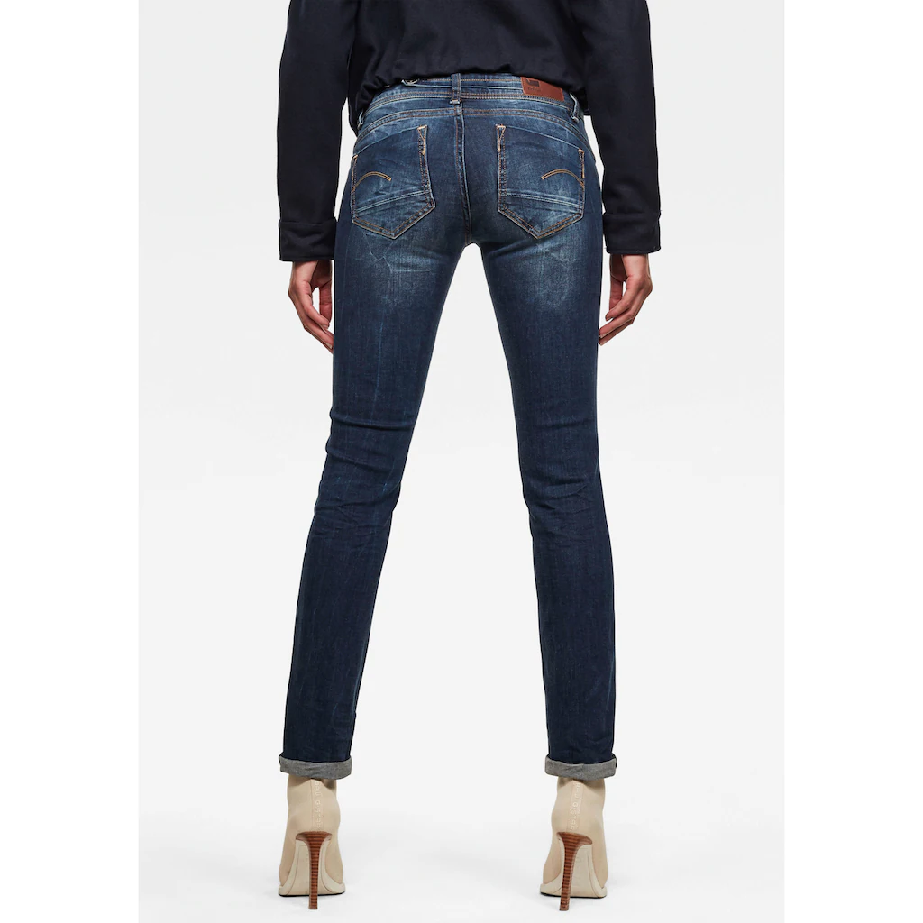G-STAR Straight-Jeans »Midge« 5-Pocket-Design mit markanten Steppnähten Bis zu 65% Rabatt