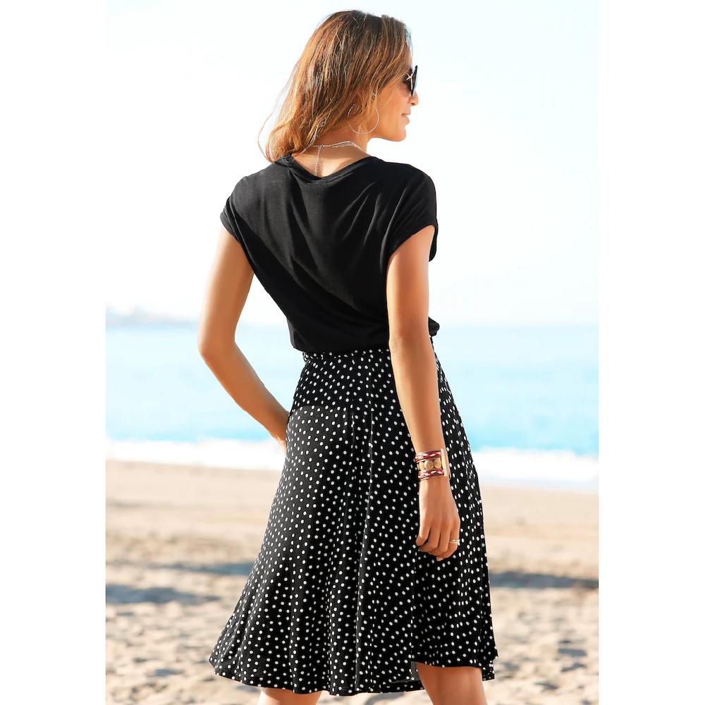 Beachtime Jerseykleid mit Paperbag-Bund und Taschen Druckkleid sommerlich elegant Discount Store für neue Produkte