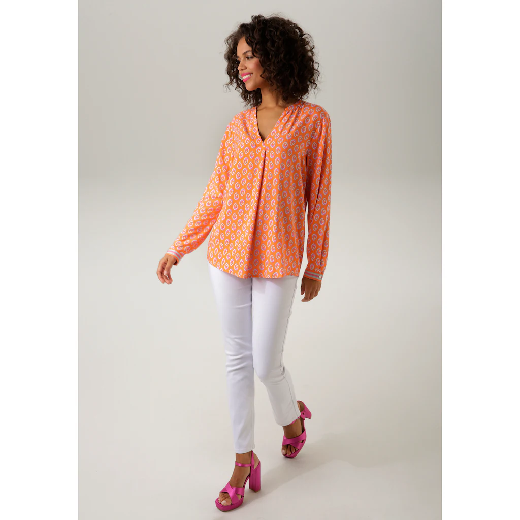 Aniston CASUAL Schlupfbluse mit extravagantem graphischem Druck Fabrikladen