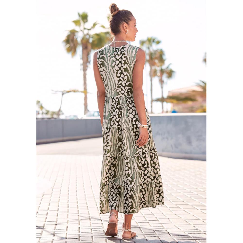 LASCANA Maxikleid mit Animalprint und Knopfleiste Sommerkleid Strandkleid Online