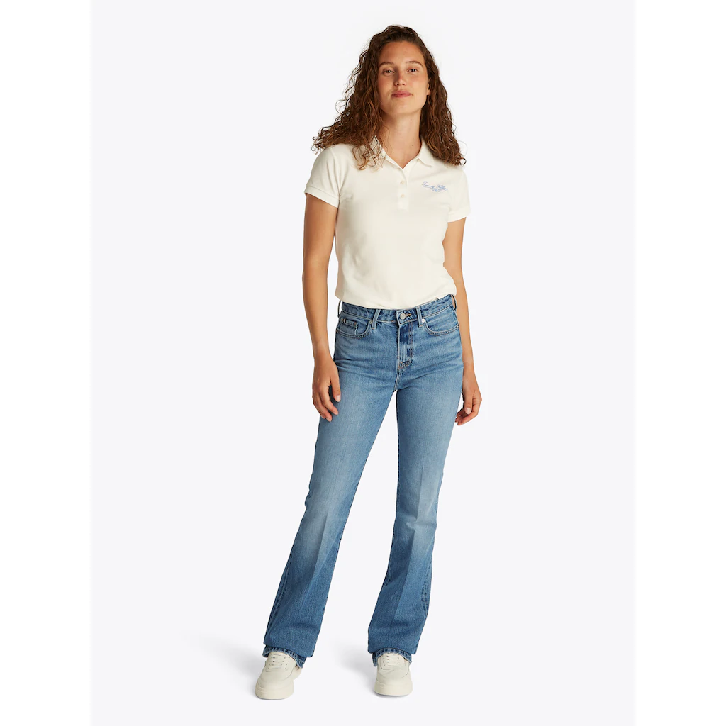 Tommy Hilfiger Bootcut-Jeans »Bootcut Regular Waist« mittlere normale Leibhöhe mit Bügelfalten mit Nieten Hotsell