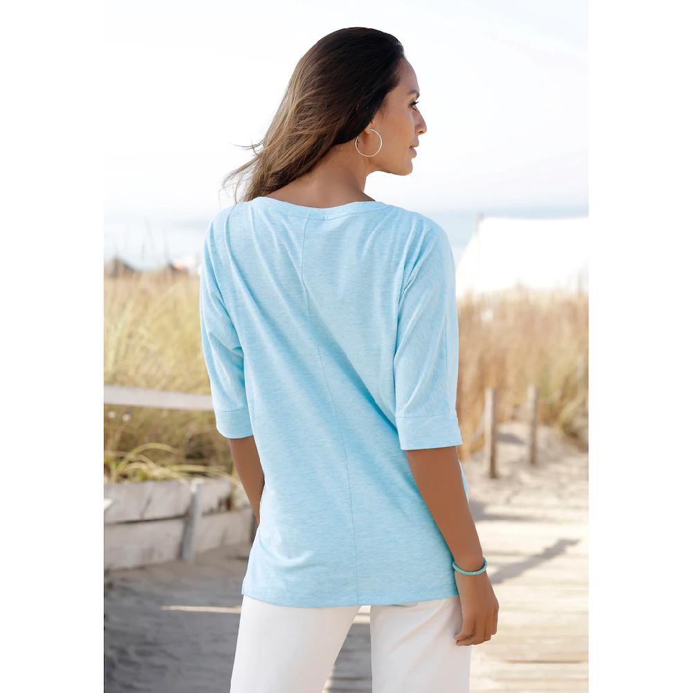 Elbsand Rundhals-Shirt »Iduna« mit Logodruck Baumwoll-Mix lockere Passform Sonderangebot