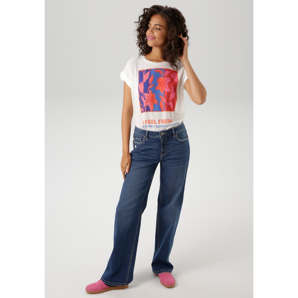 Aniston CASUAL Straight-Jeans mit trendig weitem Bein - NEUE KOLLEKTION Günstig kaufen