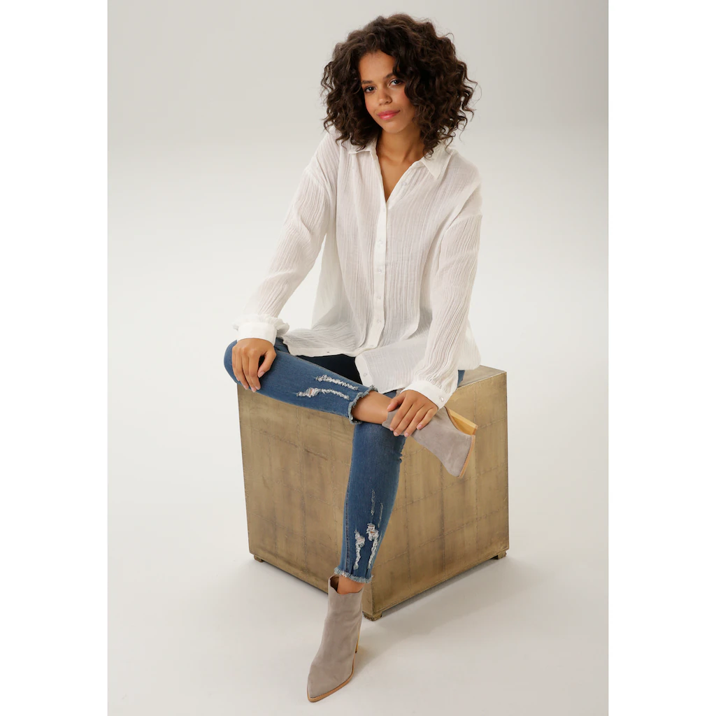 Aniston CASUAL Hemdbluse in trendiger Musselin-Qualität Online Shopping