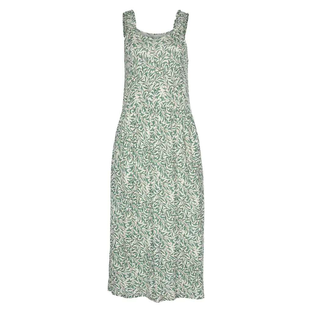 Beachtime Jerseykleid mit Blätterdruck und Taschen leichtes Strandkleid Sommerkleid Preisnachlass