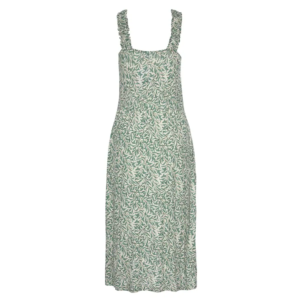Beachtime Jerseykleid mit Blätterdruck und Taschen leichtes Strandkleid Sommerkleid Preisnachlass