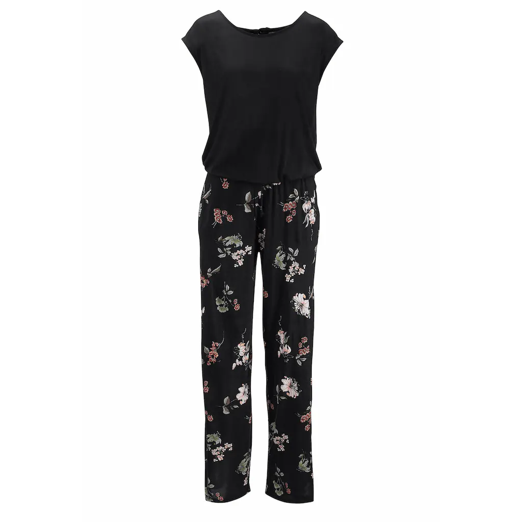 LASCANA Overall mit weitem Bein und Taschen lockerer Jumpsuit sommerlich Black Friday