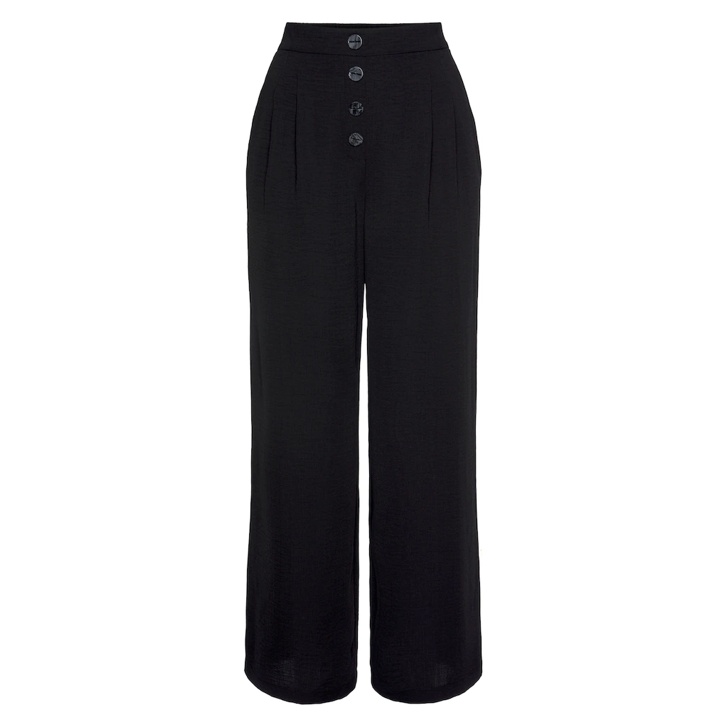LASCANA Palazzohose mit Zierknöpfen und bequemen Bund elegante Stoffhose mit Taschen Bestseller