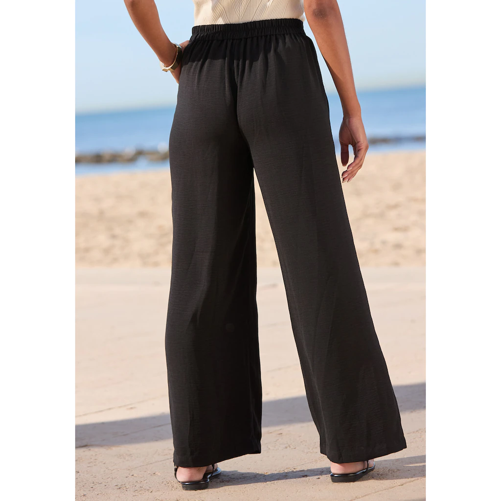 LASCANA Palazzohose mit Zierknöpfen und bequemen Bund elegante Stoffhose mit Taschen Bestseller