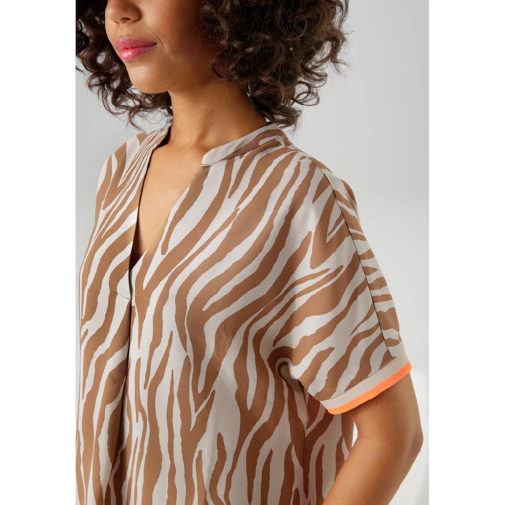 Aniston CASUAL Sommerkleid mit Zebrastreifen und extravagantem Bordüren-Druck - NEUE KOLLEKTION Räumungsverkauf