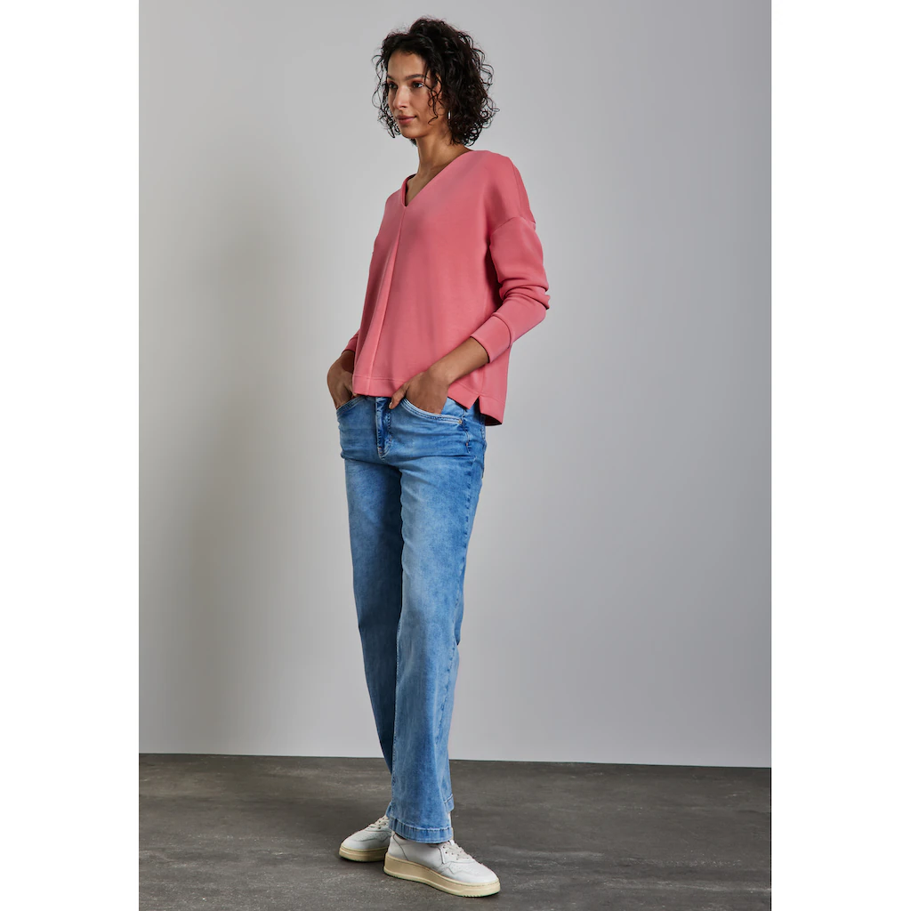 STREET ONE Langarmshirt mit V-Ausschnitt VIP-Rabatte