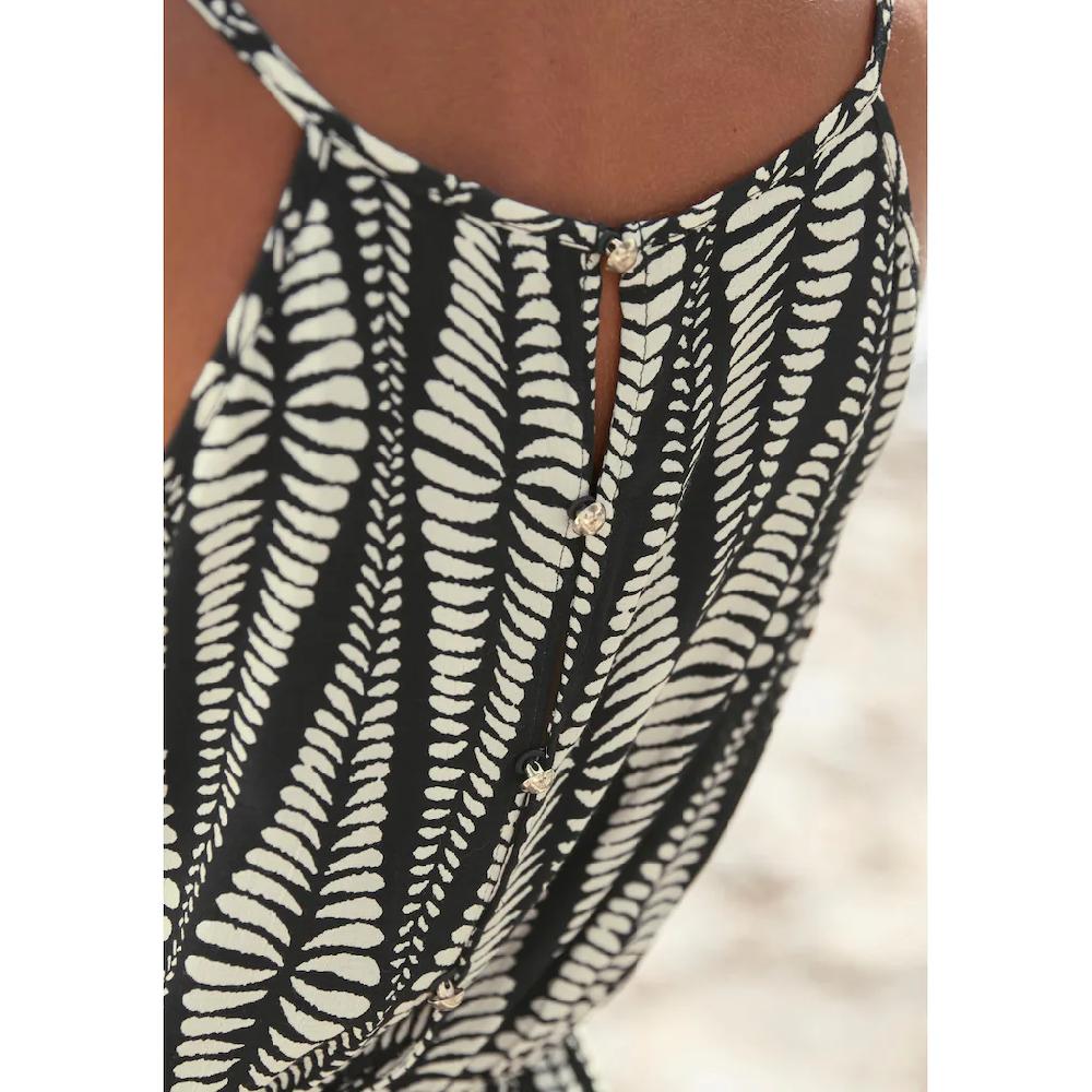 LASCANA Maxikleid aus gewebter Viskose im Alloverprint luftiges Sommerkleid Kostenlose Rückgabe