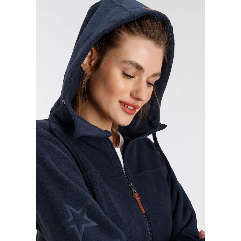KangaROOS Fleecejacke mit Kapuze figurbetonter Schnitt mit Kapuze mit 2-Wege-Reißverschluss Letzter Tag