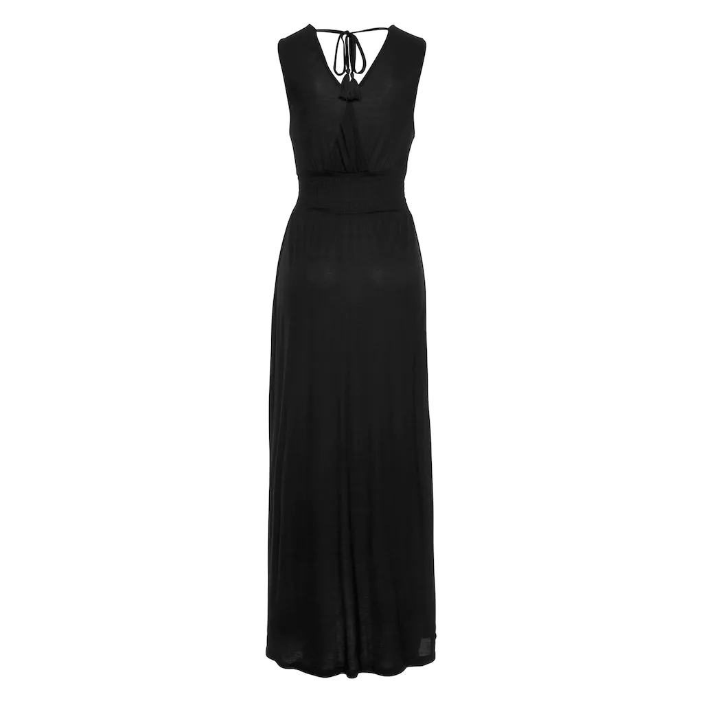 Buffalo Maxikleid mit Druck am Vorderteil und Bindeband hinten Sommerkleid casual-chic Vierteljährliche Förderung
