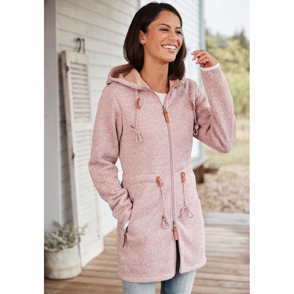 LASCANA Fleecejacke mit Kapuze mit Kapuze Schlussverkauf