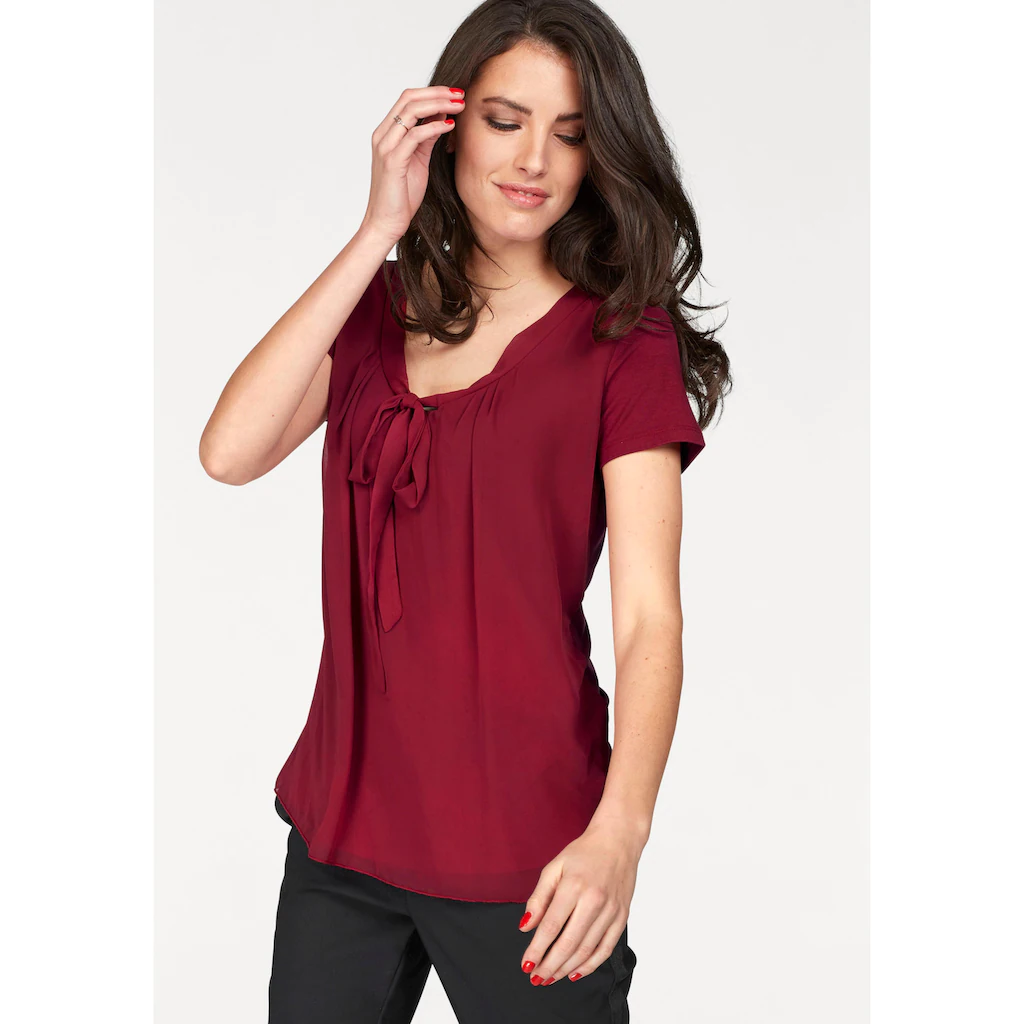 Aniston SELECTED Shirtbluse mit gedoppeltem Vorderteil Großer Ausverkauf