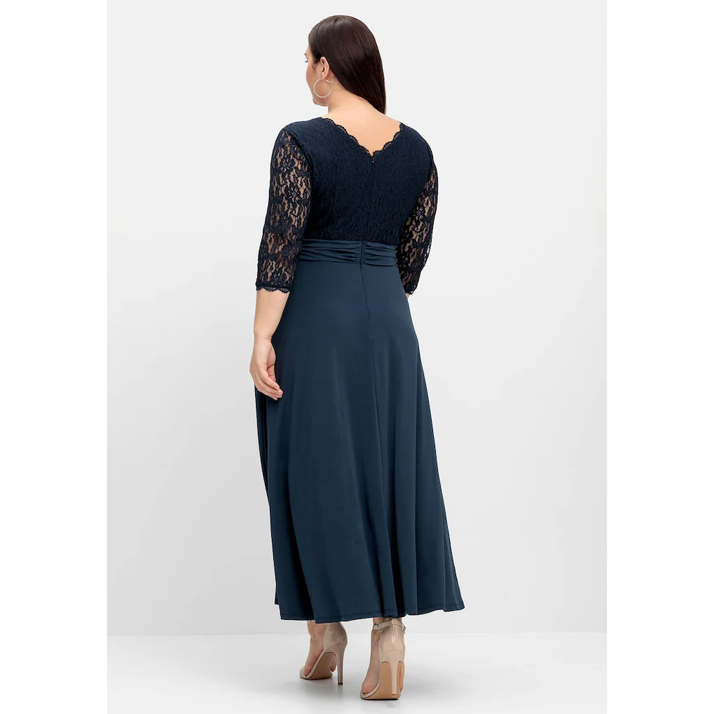 Sheego Abendkleid »Große Größen« mit Oberteil aus floraler Spitze Lagerräumung